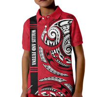 Wallis And Futuna Kid Polo Shirt Tribal Polynesian Tattoo Flag Motif