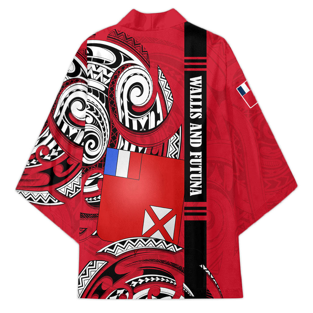 Wallis And Futuna Kimono Tribal Polynesian Tattoo Flag Motif
