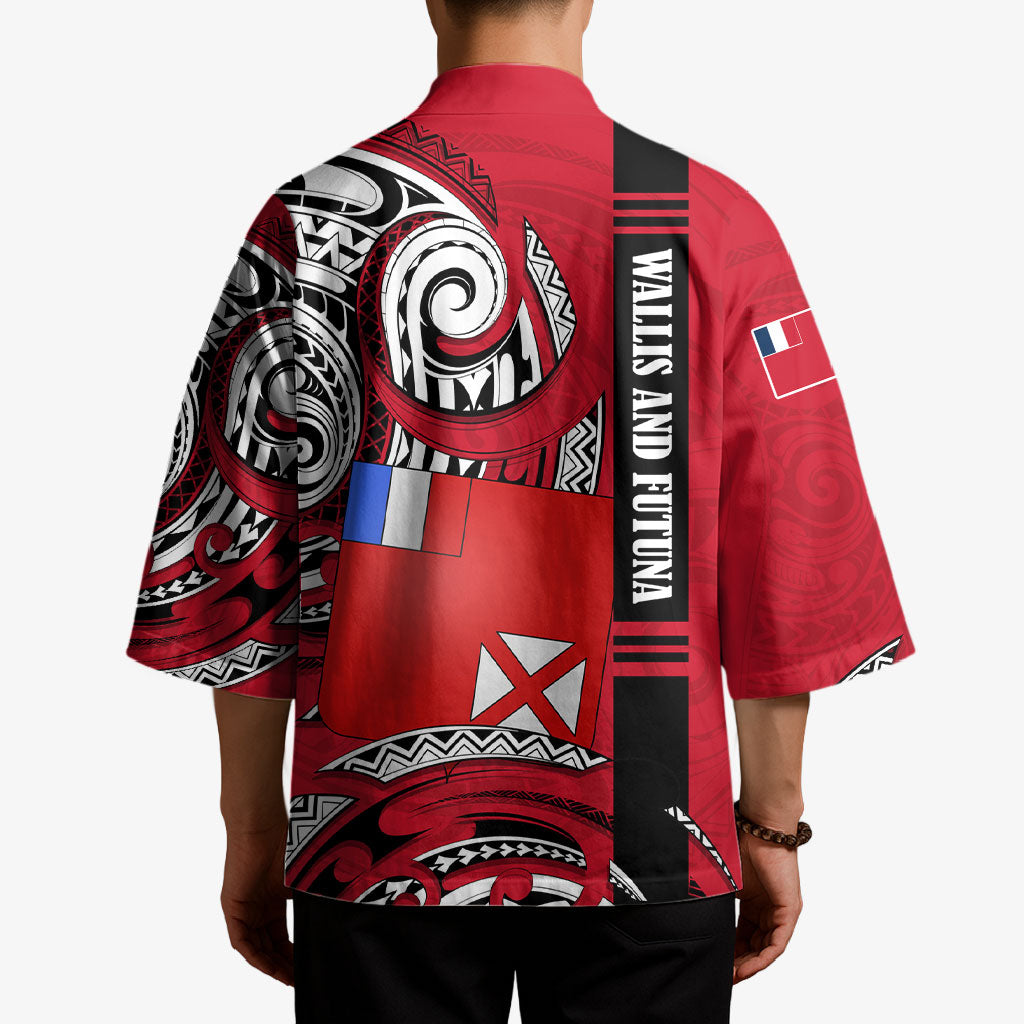 Wallis And Futuna Kimono Tribal Polynesian Tattoo Flag Motif