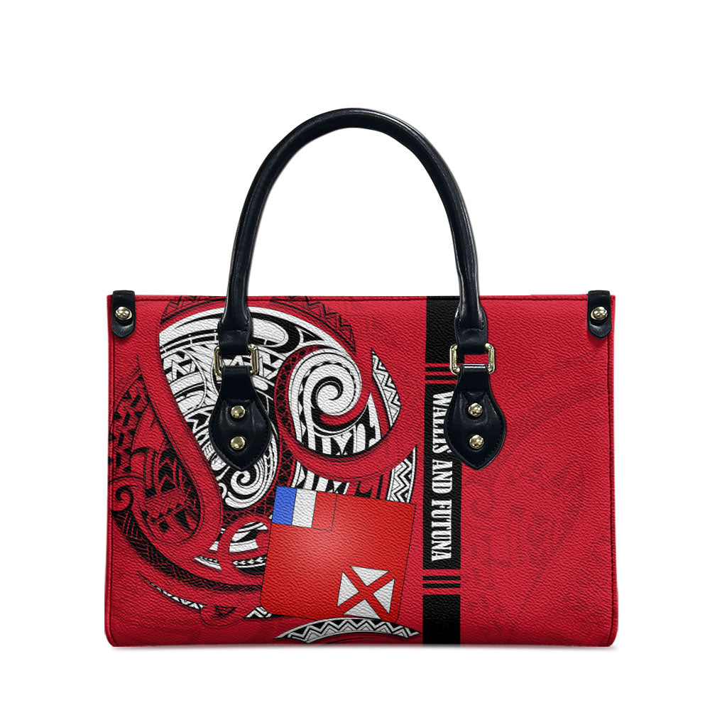 Wallis And Futuna Leather Bag Tribal Polynesian Tattoo Flag Motif