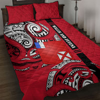 Wallis And Futuna Quilt Bed Set Tribal Polynesian Tattoo Flag Motif