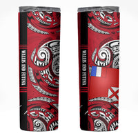 Wallis And Futuna Skinny Tumbler Tribal Polynesian Tattoo Flag Motif