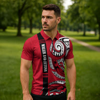 Wallis And Futuna Zipper Polo Shirt Tribal Polynesian Tattoo Flag Motif
