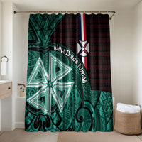 Wallis And Futuna Bathroom Set Tribal Polynesian Tattoo Heritage Cross Flag