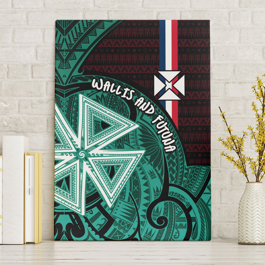 Wallis And Futuna Canvas Wall Art Tribal Polynesian Tattoo Heritage Cross Flag