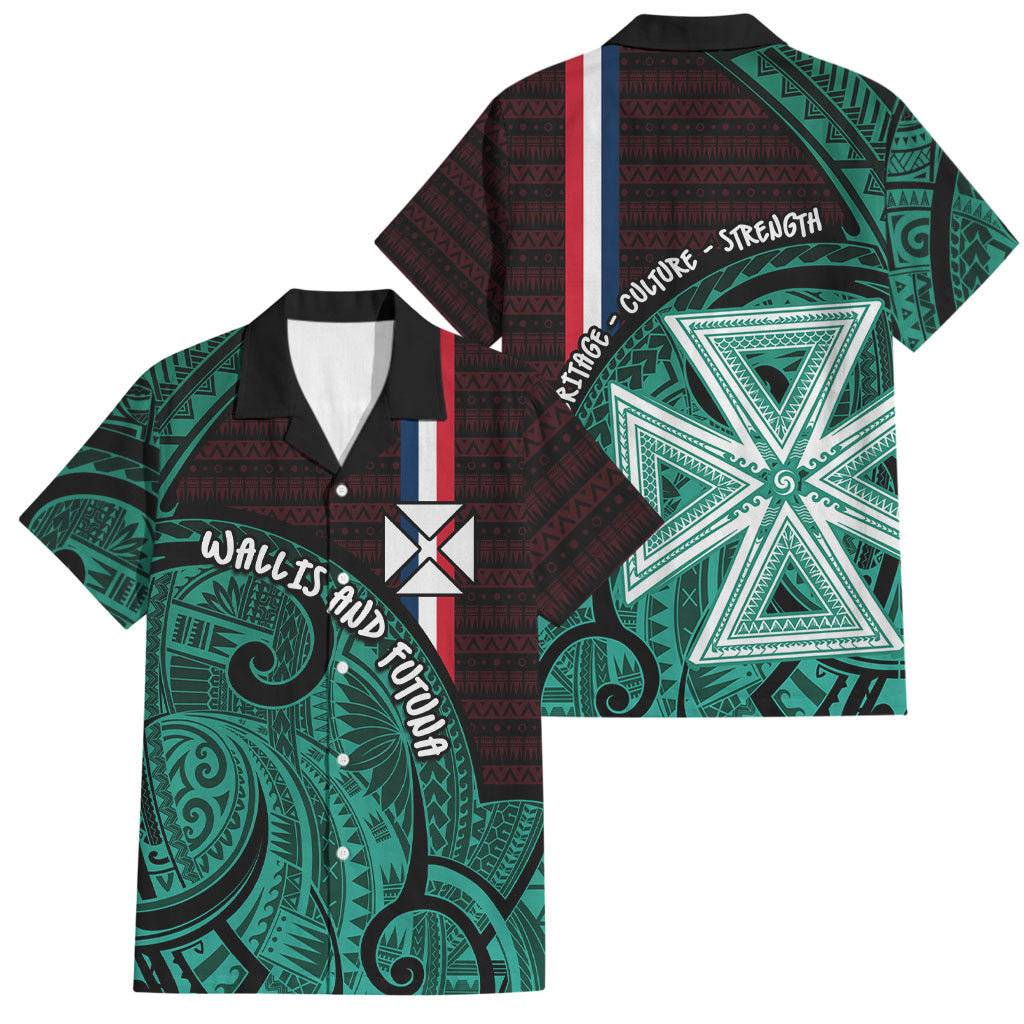 Wallis And Futuna Family Matching Puletasi and Hawaiian Shirt Tribal Polynesian Tattoo Heritage Cross Flag
