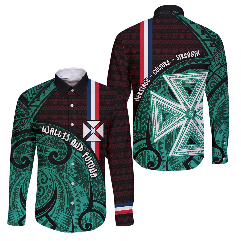 Wallis And Futuna Family Matching Puletasi and Hawaiian Shirt Tribal Polynesian Tattoo Heritage Cross Flag