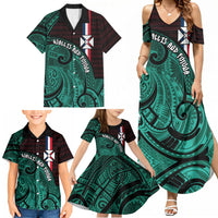 Wallis And Futuna Family Matching Summer Maxi Dress and Hawaiian Shirt Tribal Polynesian Tattoo Heritage Cross Flag