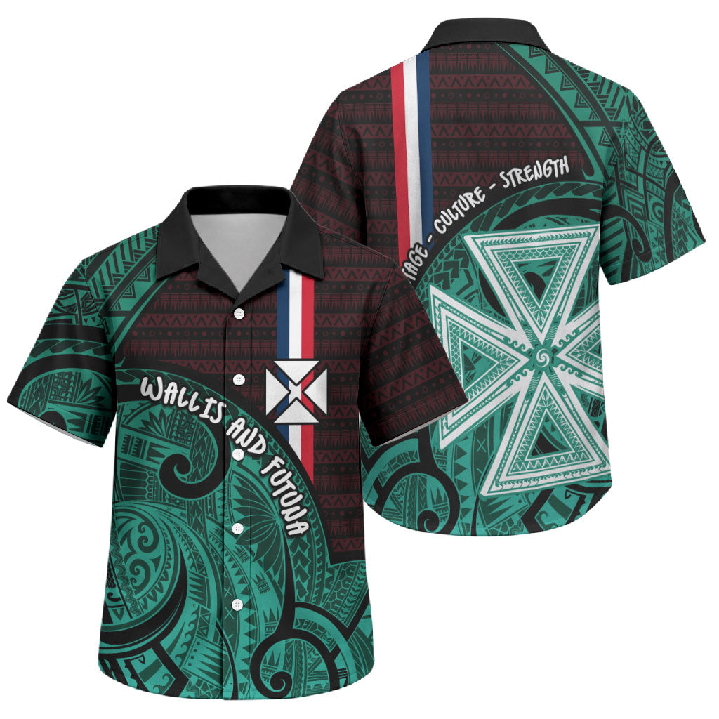 Wallis And Futuna Family Matching Tank Maxi Dress and Hawaiian Shirt Tribal Polynesian Tattoo Heritage Cross Flag