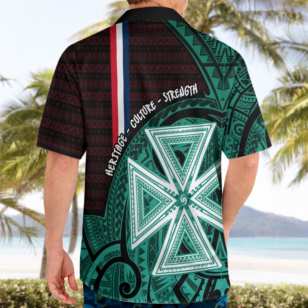 Wallis And Futuna Hawaiian Shirt Tribal Polynesian Tattoo Heritage Cross Flag