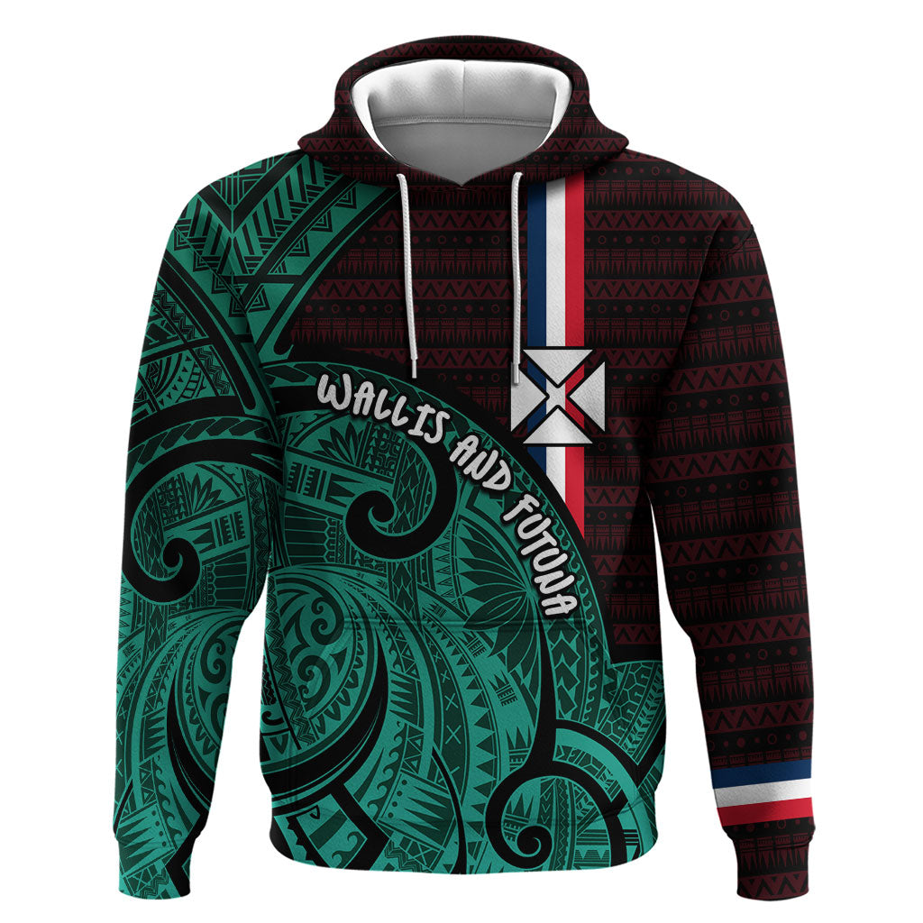 Wallis And Futuna Hoodie Tribal Polynesian Tattoo Heritage Cross Flag