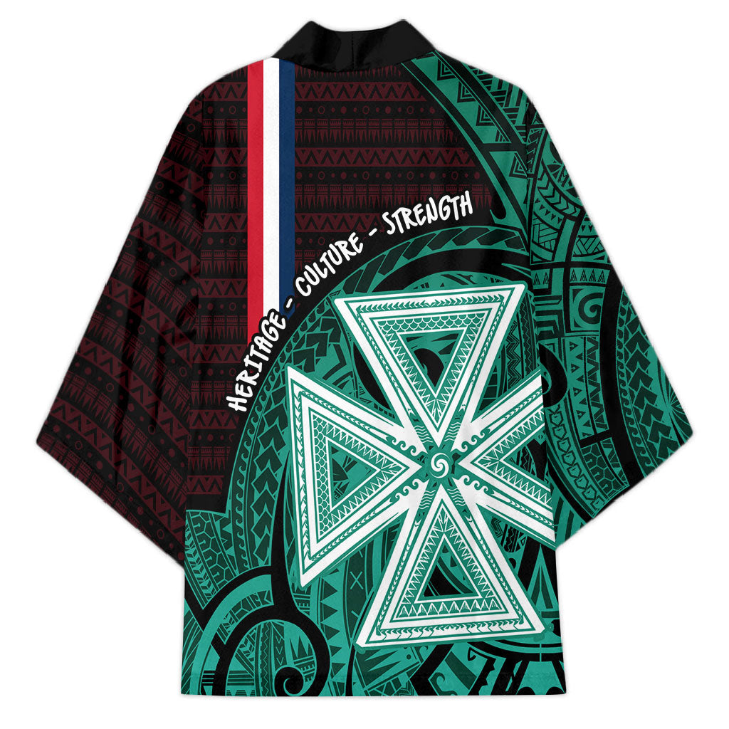 Wallis And Futuna Kimono Tribal Polynesian Tattoo Heritage Cross Flag