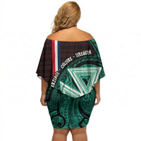 Wallis And Futuna Off Shoulder Short Dress Tribal Polynesian Tattoo Heritage Cross Flag