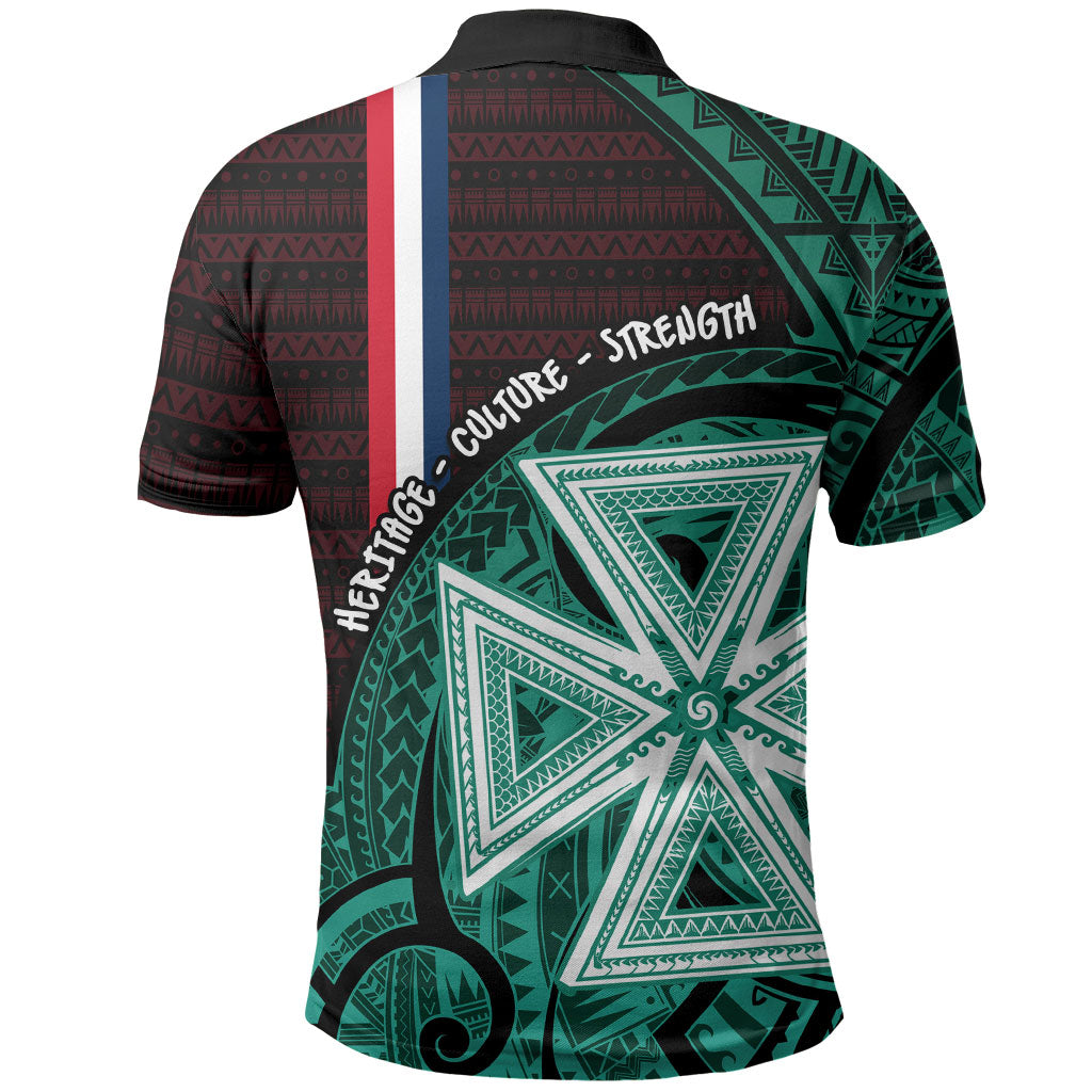 Wallis And Futuna Polo Shirt Tribal Polynesian Tattoo Heritage Cross Flag