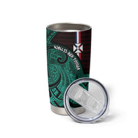 Wallis And Futuna Tumbler Cup Tribal Polynesian Tattoo Heritage Cross Flag
