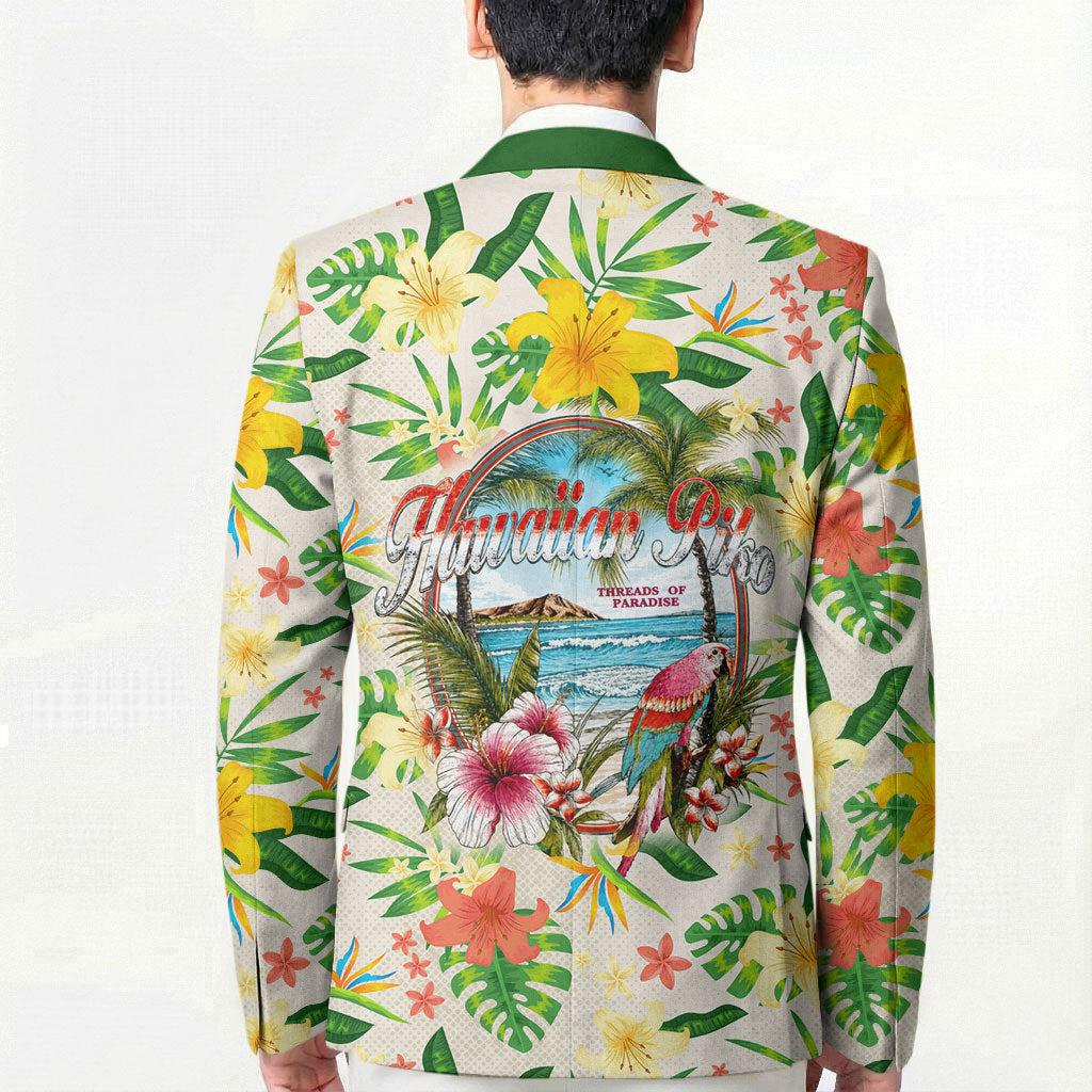 Hawaiian Piko Threads Of Paradise Aloha Blazer Tropical Hibiscus Plumeria