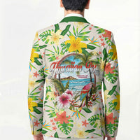 Hawaiian Piko Threads Of Paradise Aloha Blazer Tropical Hibiscus Plumeria
