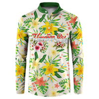 Hawaiian Piko Threads Of Paradise Aloha Button Sweatshirt Tropical Hibiscus Plumeria
