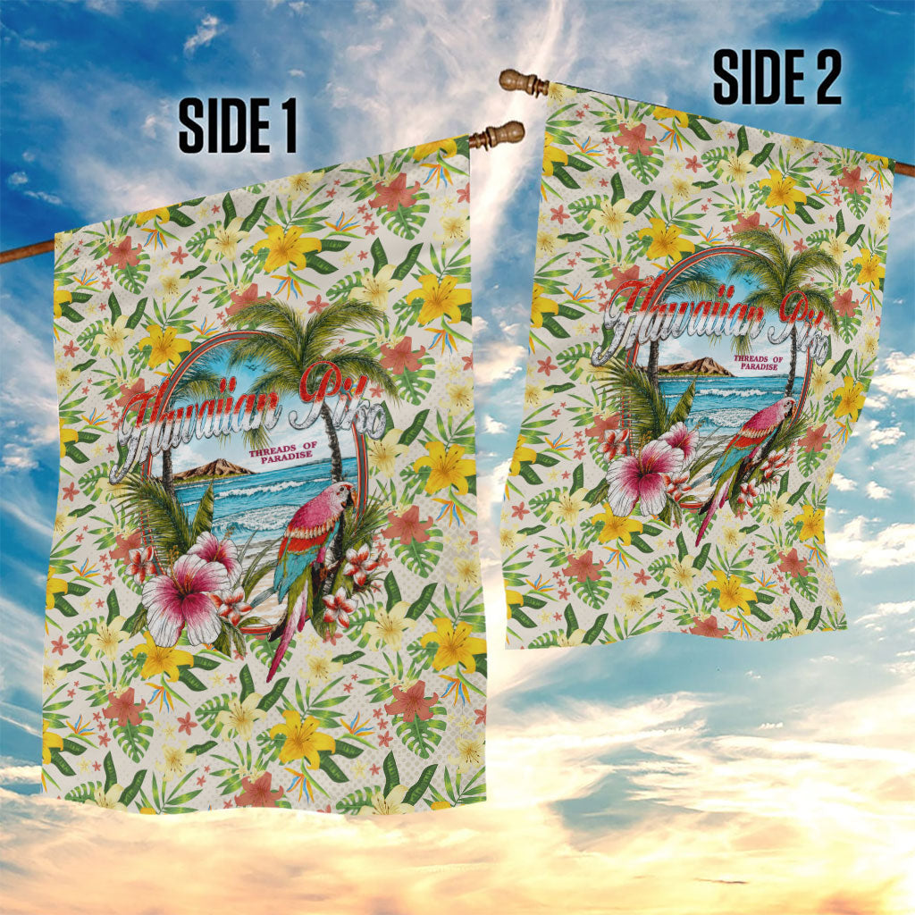 Hawaiian Piko Threads Of Paradise Aloha Garden Flag Tropical Hibiscus Plumeria