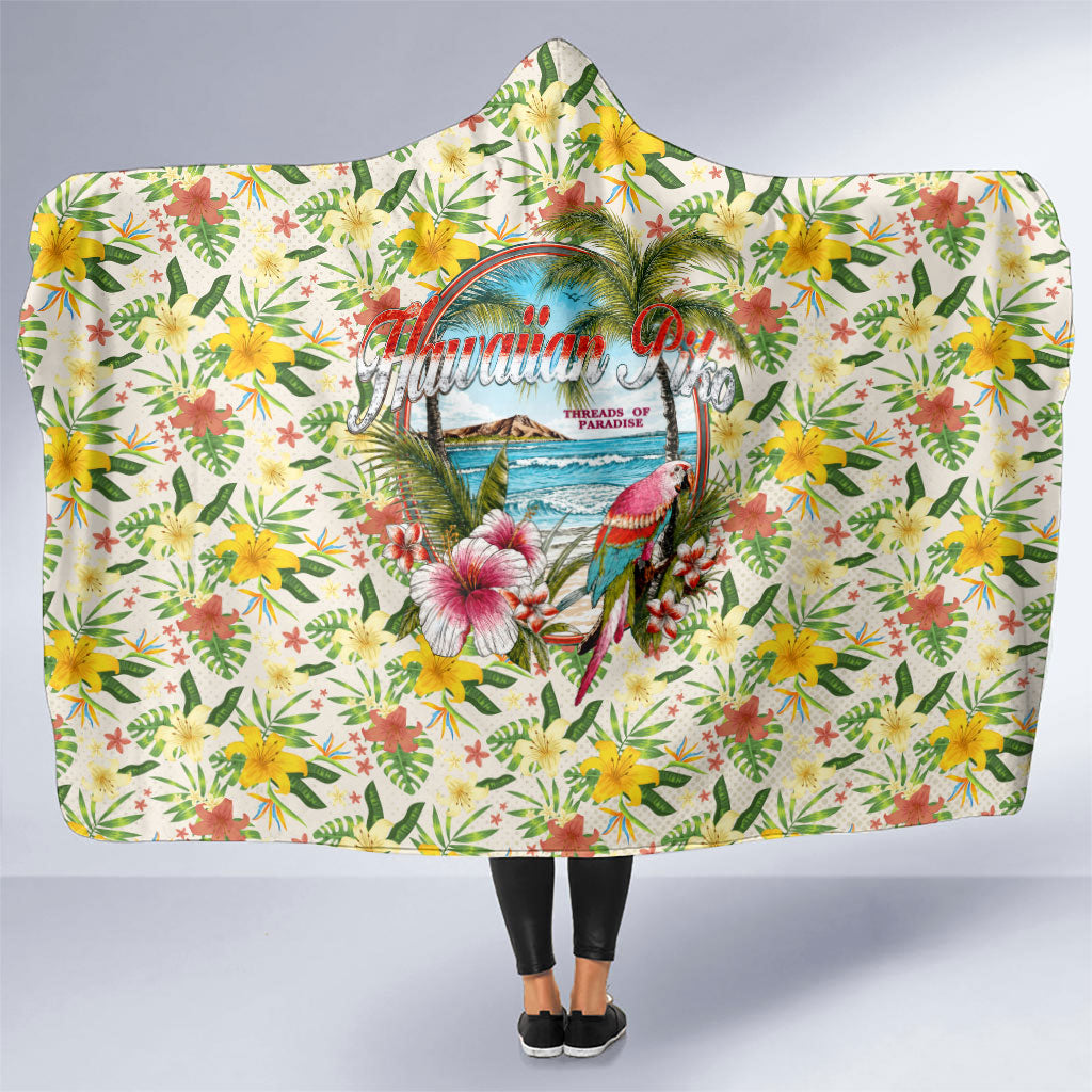 Hawaiian Piko Threads Of Paradise Aloha Hooded Blanket Tropical Hibiscus Plumeria