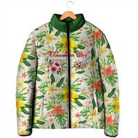 Hawaiian Piko Threads Of Paradise Aloha Padded Jacket Tropical Hibiscus Plumeria