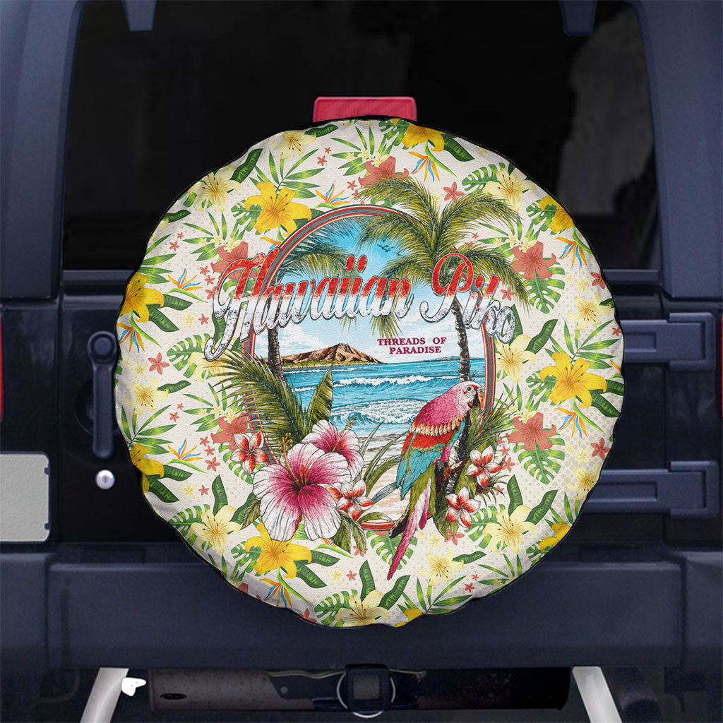 Hawaiian Piko Threads Of Paradise Aloha Spare Tire Cover Tropical Hibiscus Plumeria