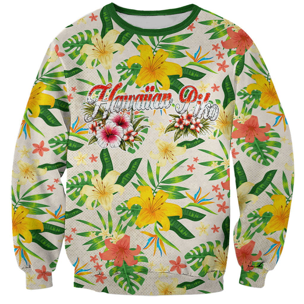 Hawaiian Piko Threads Of Paradise Aloha Sweatshirt Tropical Hibiscus Plumeria