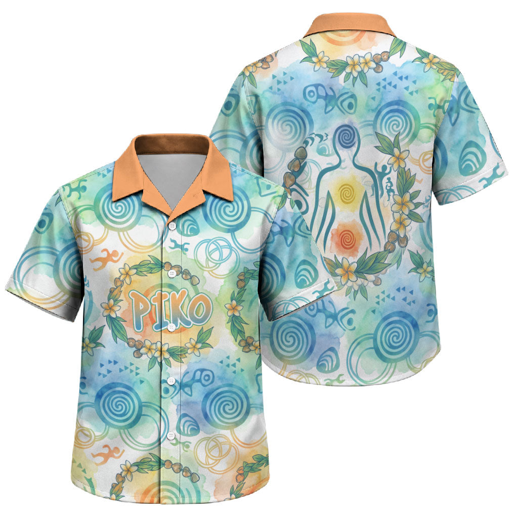 Hawaiian Piko Cultural Pride Aloha Family Matching Mermaid Dress and Hawaiian Shirt Watercolor Spiral Art - Tropical Plumeria Lei Garland