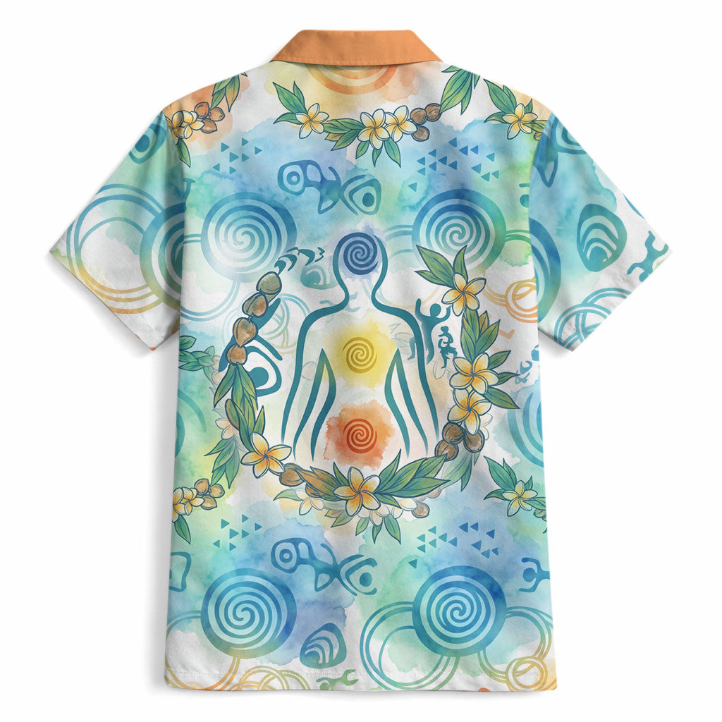 Hawaiian Piko Cultural Pride Aloha Hawaiian Shirt Watercolor Spiral Art - Tropical Plumeria Lei Garland