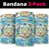 Hawaiian Piko Cultural Pride Aloha Neck Gaiter Watercolor Spiral Art - Tropical Plumeria Lei Garland
