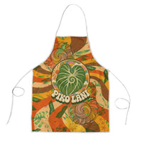 Hawaiian Piko Lani Cultivate I Ka Piko Aloha Apron Retro Psychedelic Taro Leaf - Hibiscus Flowers
