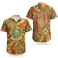Hawaiian Piko Lani Cultivate I Ka Piko Aloha Couples Matching Mermaid Dress and Hawaiian Shirt Retro Psychedelic Taro Leaf - Hibiscus Flowers