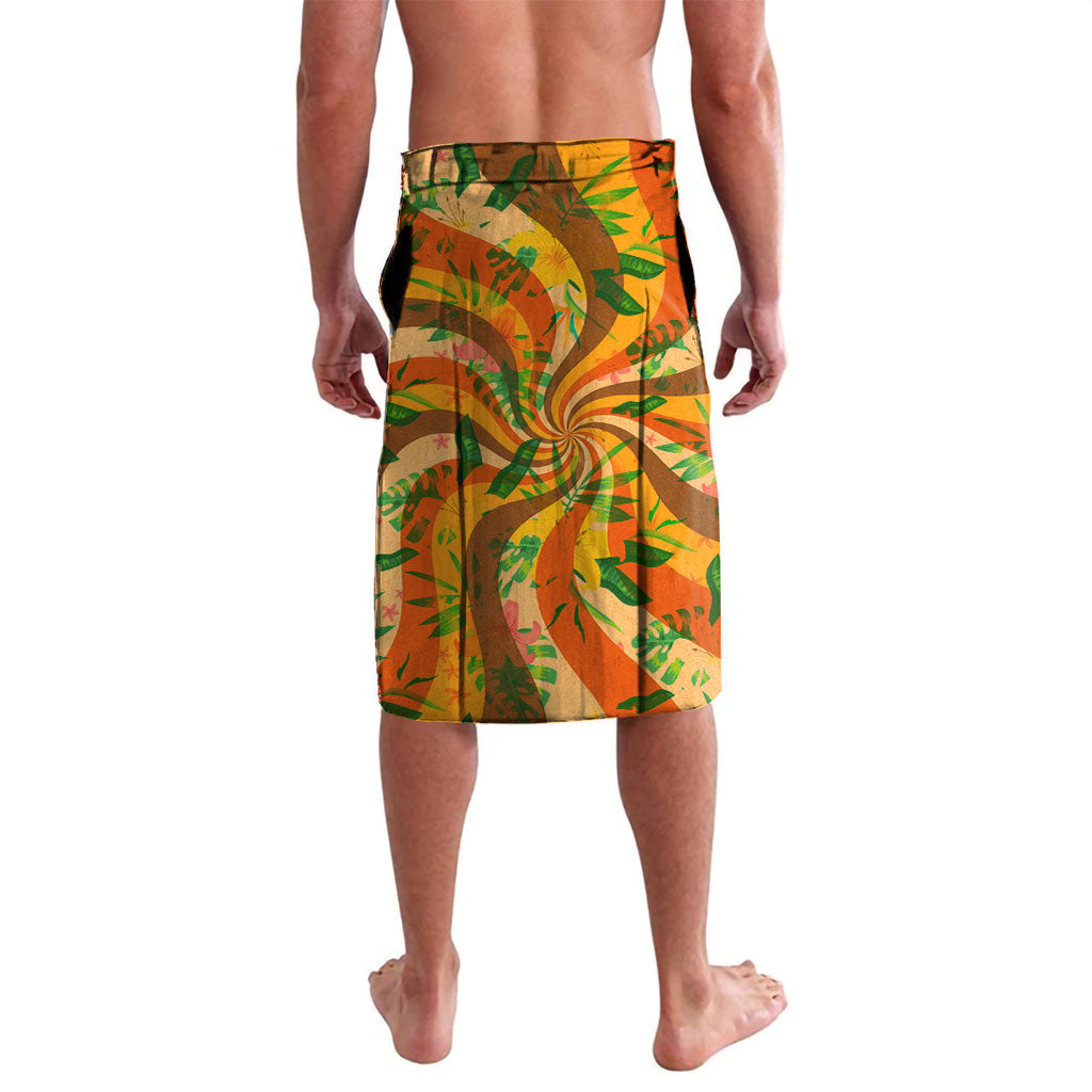 Hawaiian Piko Lani Cultivate I Ka Piko Aloha Lavalava Retro Psychedelic Taro Leaf - Hibiscus Flowers
