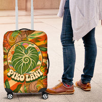 Hawaiian Piko Lani Cultivate I Ka Piko Aloha Luggage Cover Retro Psychedelic Taro Leaf - Hibiscus Flowers
