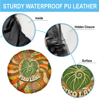 Hawaiian Piko Lani Cultivate I Ka Piko Aloha Spare Tire Cover Retro Psychedelic Taro Leaf - Hibiscus Flowers