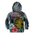 Hawaii Turtle Kid Hoodie Hawaii Pattern and Turtle Tattoo Dark Cyan Gradient TS04 - Polynesian Pride