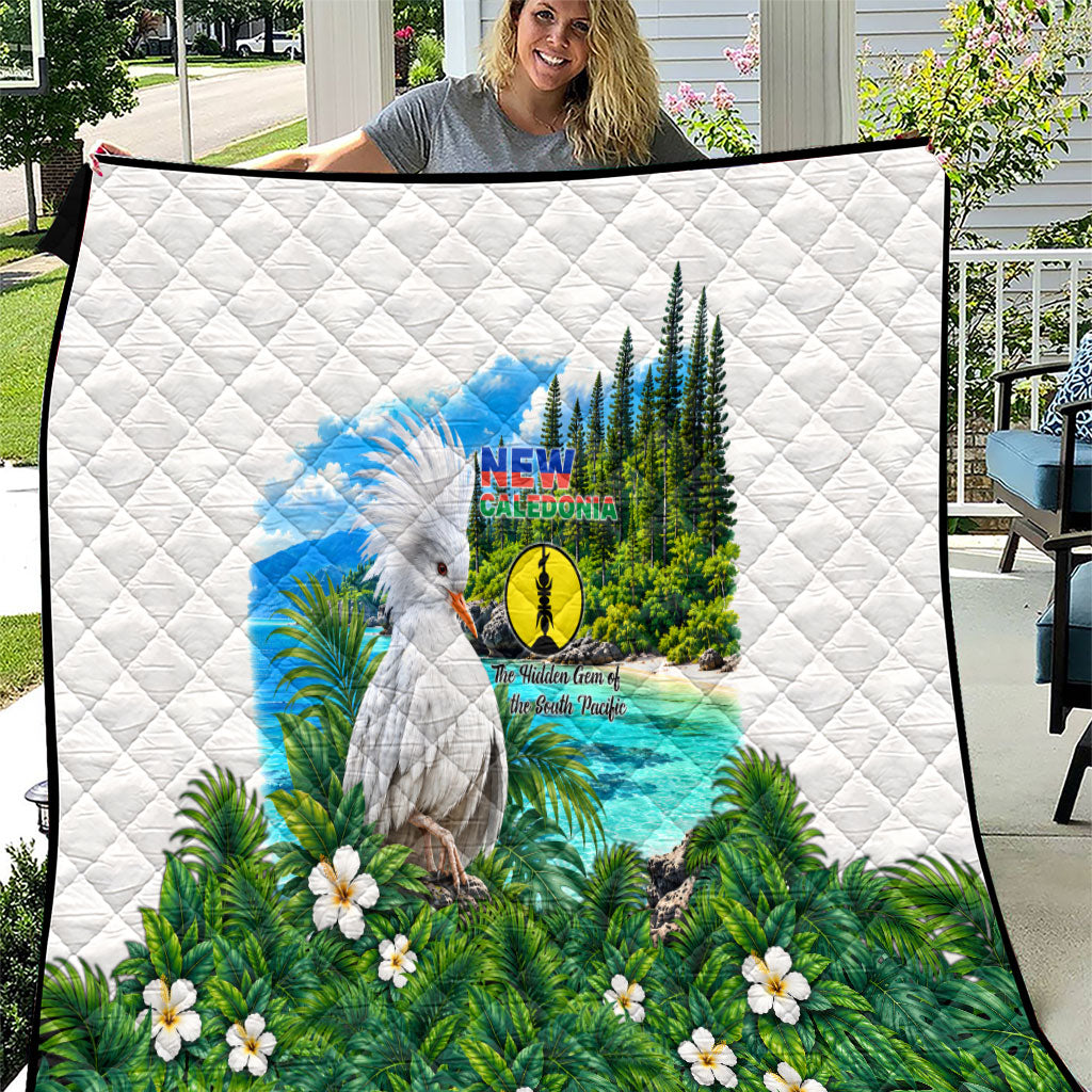New Caledonia Kagu Bird Nature Quilt South Pacific Hidden Gem Tropical Landscape TS04 Green White - Polynesian Pride
