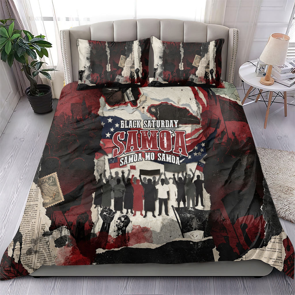 Samoa Black Saturday 1929 Bedding Set Mau Movement Vintage Newspaper Grunge Polynesian TS04 - Polynesian Pride