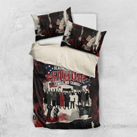 Samoa Black Saturday 1929 Bedding Set Mau Movement Vintage Newspaper Grunge Polynesian TS04 US Twin 172cm x 218cm Black Red - Polynesian Pride