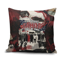 Samoa Black Saturday 1929 Pillow Cover Mau Movement Vintage Newspaper Grunge Polynesian TS04 Black Red - Polynesian Pride