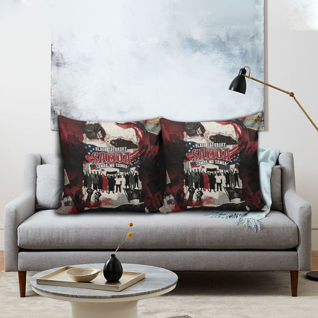 Samoa Black Saturday 1929 Pillow Cover Mau Movement Vintage Newspaper Grunge Polynesian TS04 - Polynesian Pride