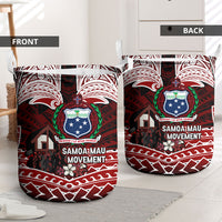 Samoa Black Saturday Mau Movement Laundry Basket Polynesian Tribal Pattern Coat Of Arms Graphic Art TS04 - Polynesian Pride