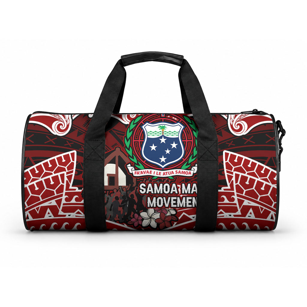 Samoa Black Saturday Mau Movement Duffle Bag Polynesian Tribal Pattern Coat Of Arms Graphic Art TS04 One size Red White - Polynesian Pride