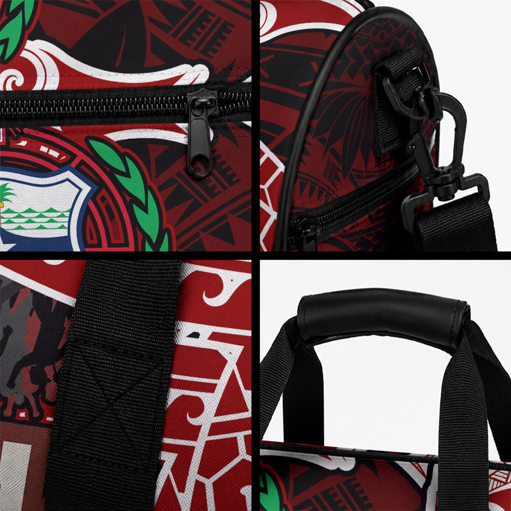 Samoa Black Saturday Mau Movement Duffle Bag Polynesian Tribal Pattern Coat Of Arms Graphic Art TS04 - Polynesian Pride