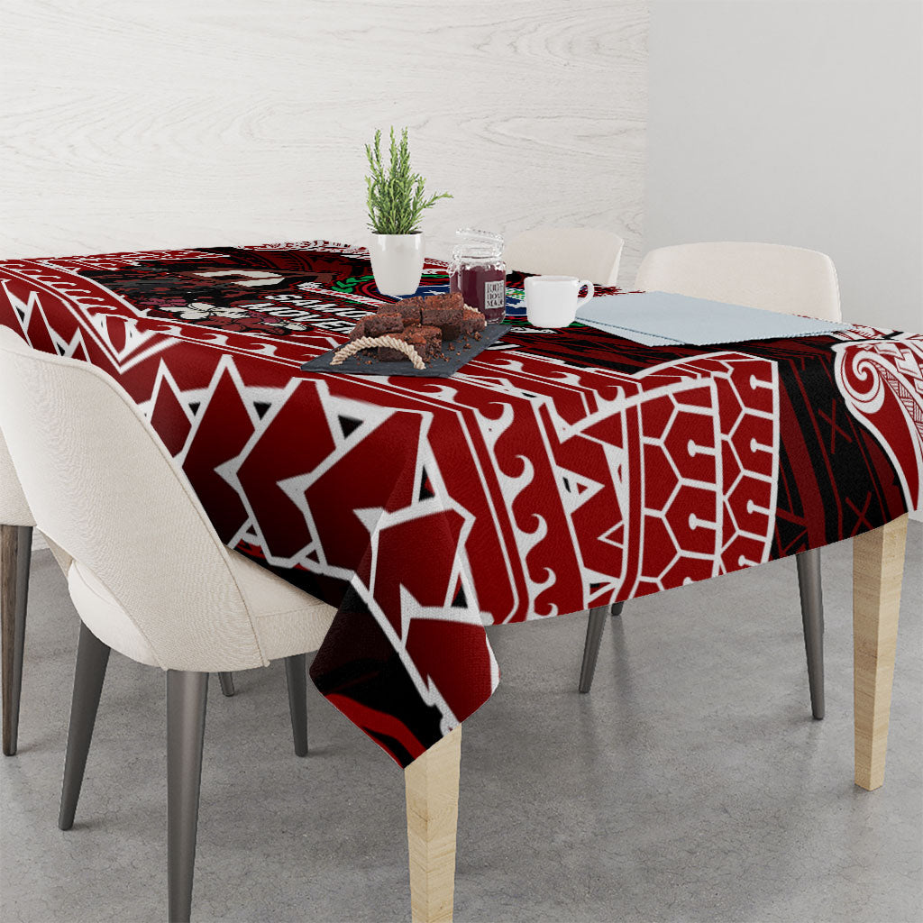 Samoa Black Saturday Mau Movement Tablecloth Polynesian Tribal Pattern Coat Of Arms Graphic Art TS04 - Polynesian Pride