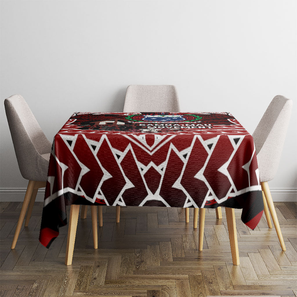 Samoa Black Saturday Mau Movement Tablecloth Polynesian Tribal Pattern Coat Of Arms Graphic Art TS04 - Polynesian Pride