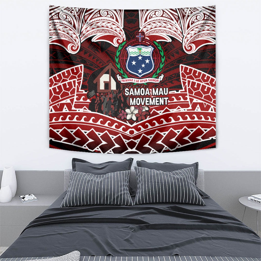Samoa Black Saturday Mau Movement Tapestry Polynesian Tribal Pattern Coat Of Arms Graphic Art TS04 - Polynesian Pride