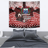 Samoa Black Saturday Mau Movement Tapestry Polynesian Tribal Pattern Coat Of Arms Graphic Art TS04 - Polynesian Pride