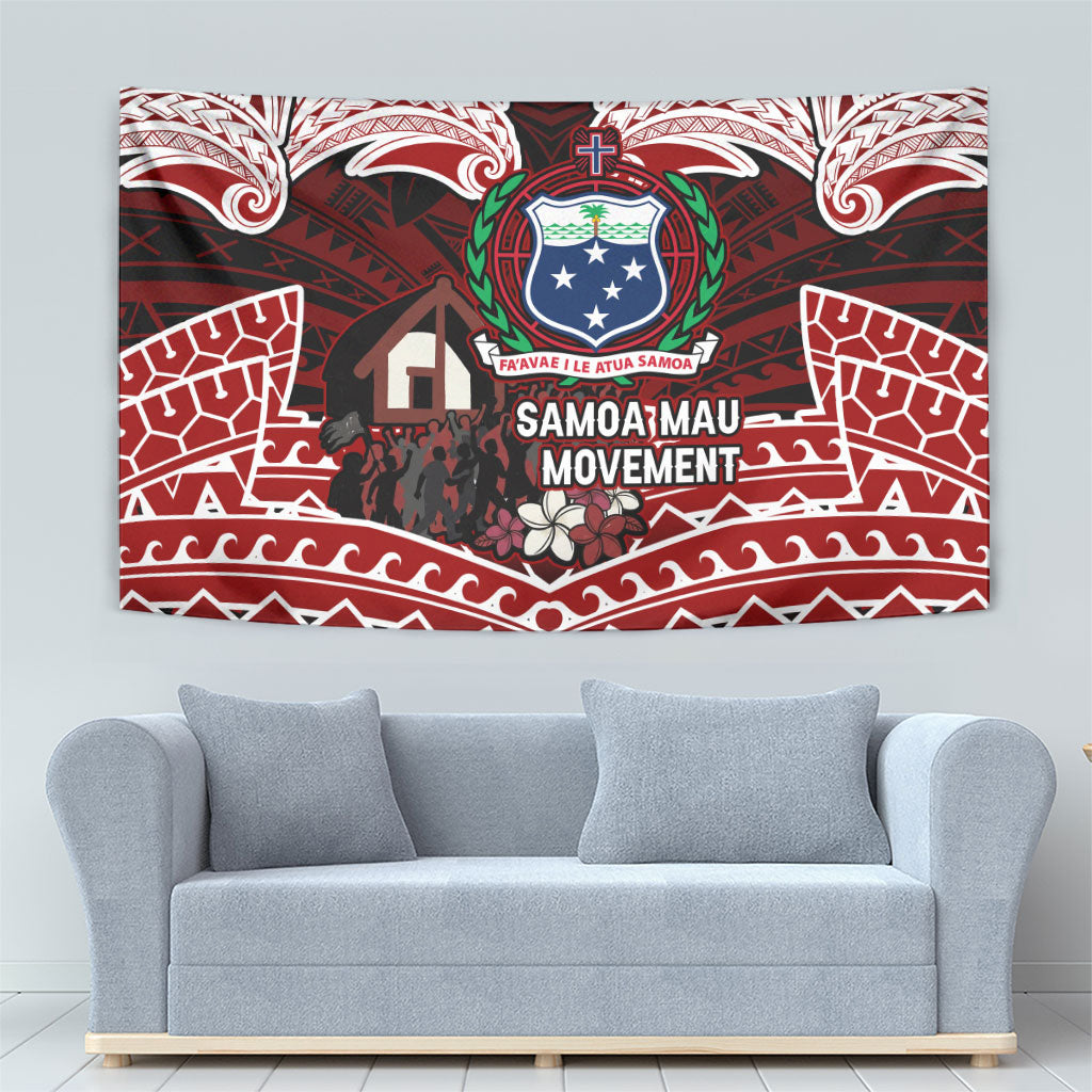 Samoa Black Saturday Mau Movement Tapestry Polynesian Tribal Pattern Coat Of Arms Graphic Art TS04 - Polynesian Pride