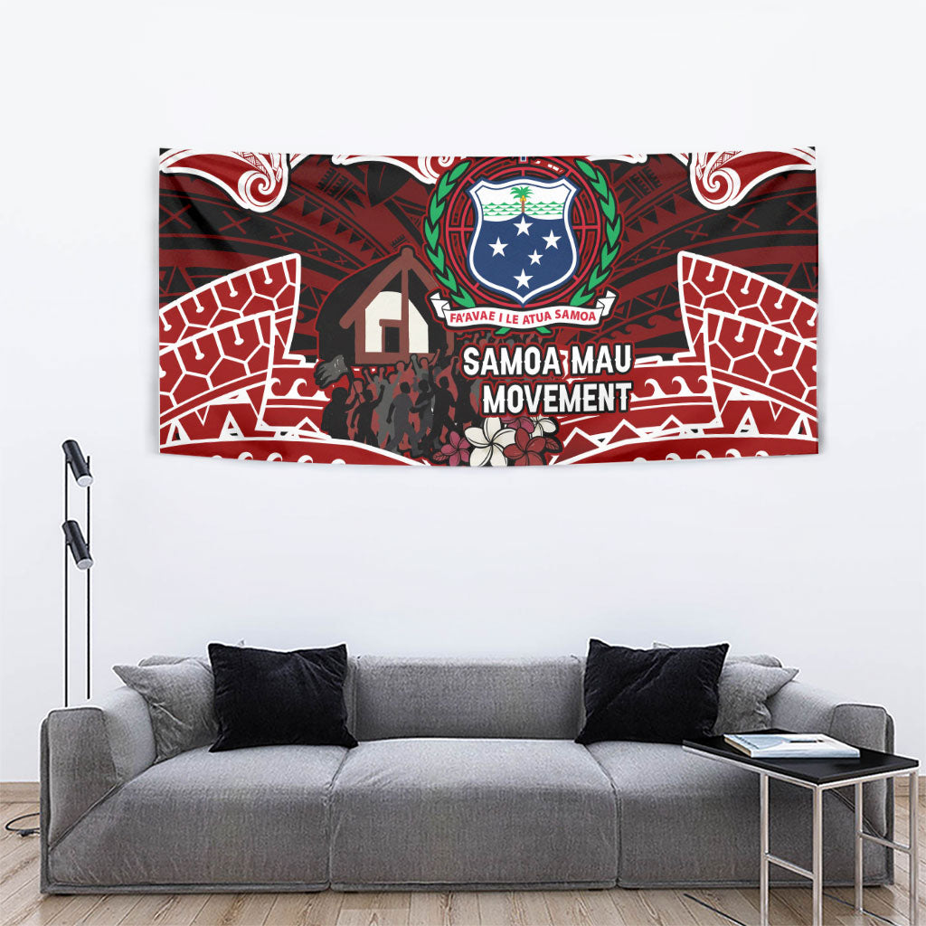 Samoa Black Saturday Mau Movement Tapestry Polynesian Tribal Pattern Coat Of Arms Graphic Art TS04 - Polynesian Pride